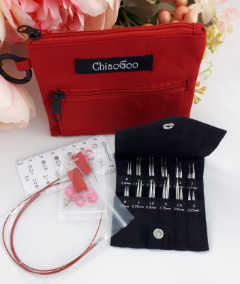 Набор съемных укороченных металлических спиц Twist RedLace Set  ChiaoGoo